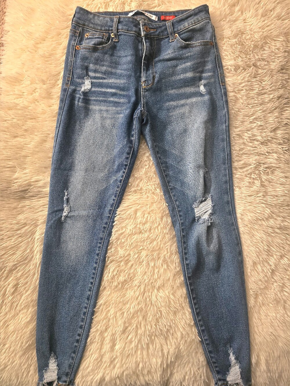 Celebrity Pink Distressed Blue Women's Skinny Jeans